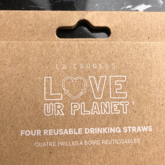 BNIB: LOVE UR PLANET steel straws with cleaning brush - Picture 2 of 5